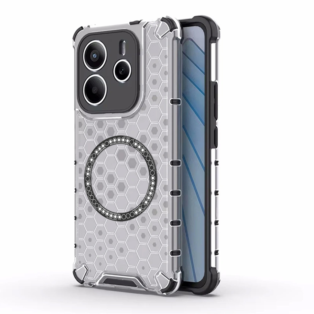 Прозрачен калъф за Xiaomi Redmi Note 14 5G - Techsuit HoneyComb Shield MagSafe - Бял