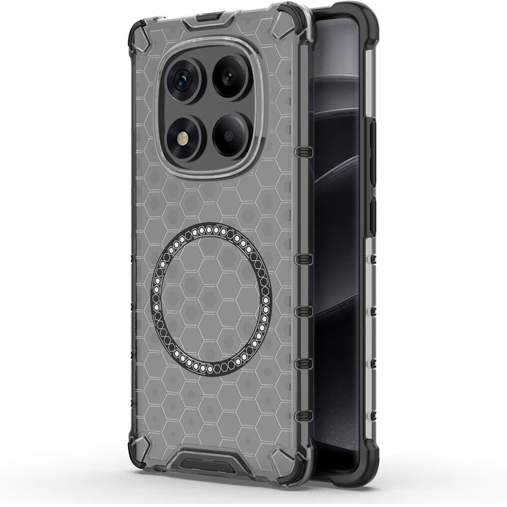 Прозрачен калъф за Xiaomi Redmi Note 14 Pro 4G - Techsuit HoneyComb Shield MagSafe MagSafe - Черен