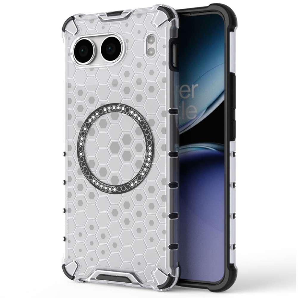 Прозрачен калъф за OnePlus Nord 4 - Techsuit HoneyComb Shield MagSafe - Бял