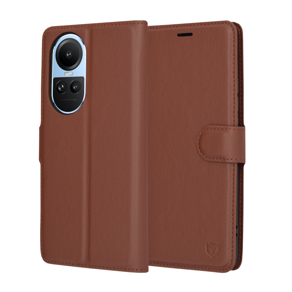 Калъф за Oppo Reno10 / Reno10 Pro - Techsuit Leather Folio - Кафяв