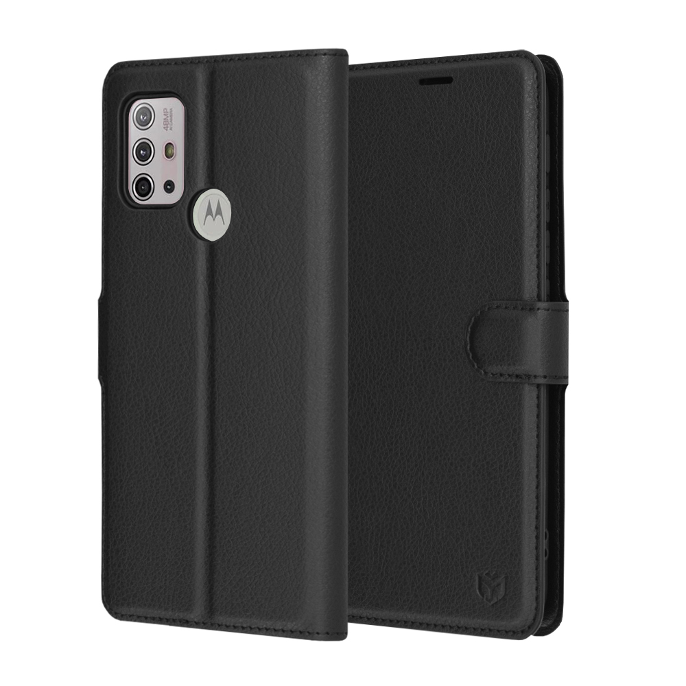 Калъф за Motorola Moto G10 / Moto G20 / Moto G30 - Techsuit Leather Folio - Черен