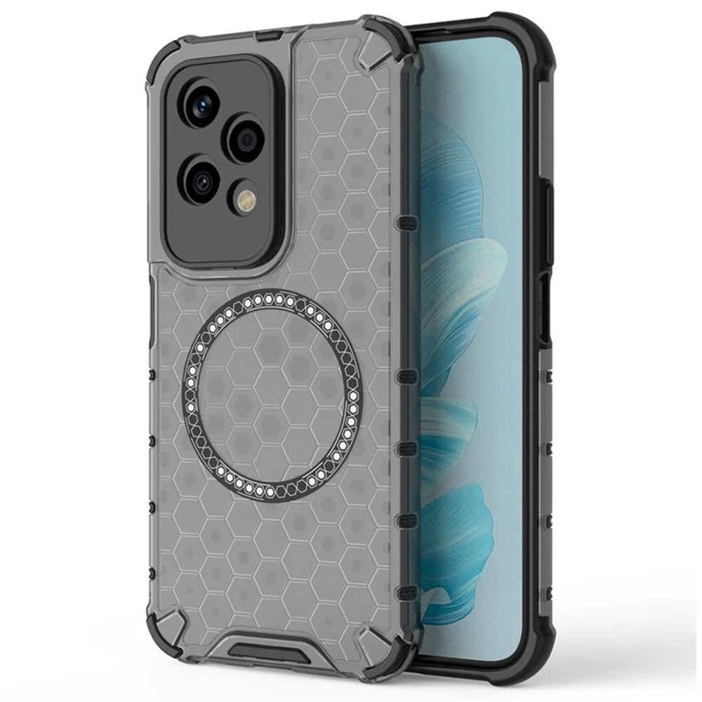 Прозрачен калъф за Honor 200 Lite - Techsuit HoneyComb Shield MagSafe - Черен