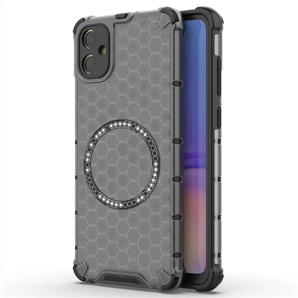 Прозрачен калъф за Samsung Galaxy A05 - Techsuit HoneyComb Shield MagSafe - Черен