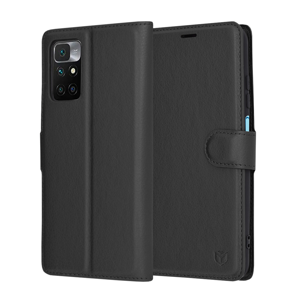 Калъф за Xiaomi Redmi 10 / Redmi 10 2022 - Techsuit Leather Folio - Черен
