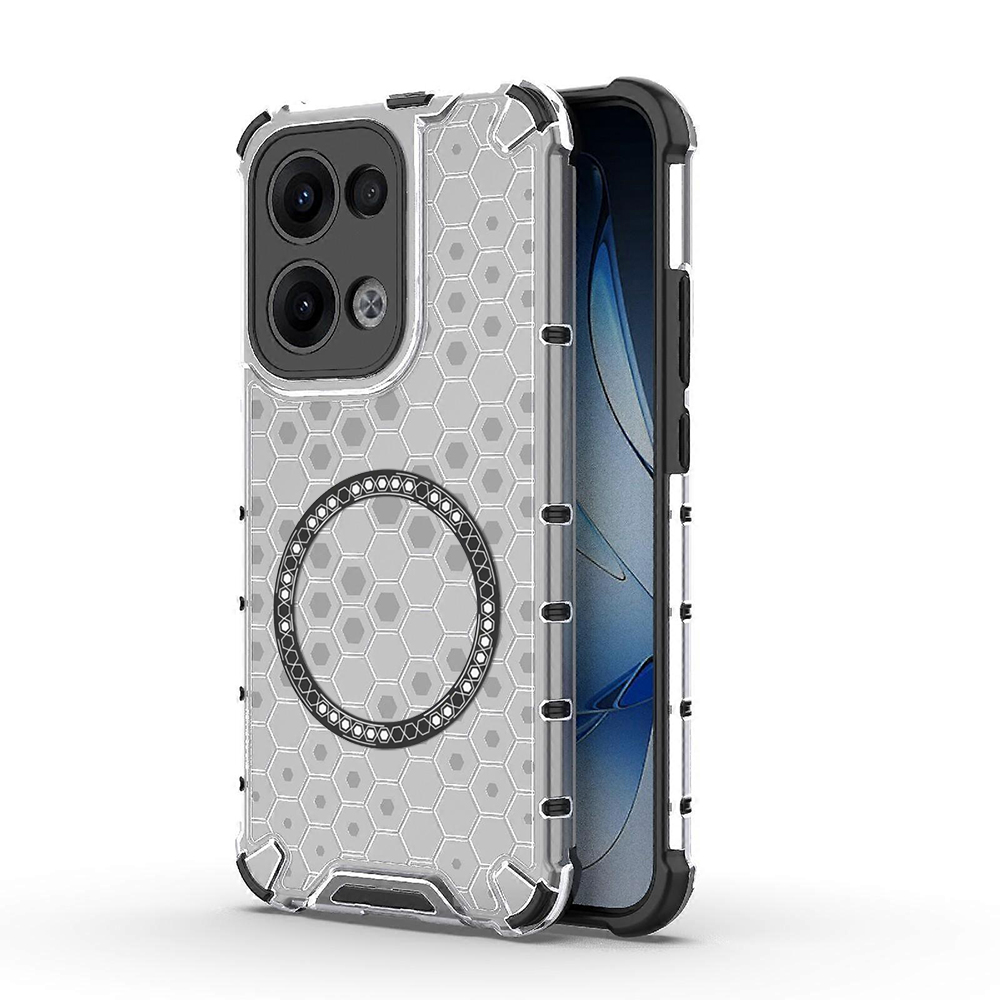 Прозрачен калъф за Oppo Reno13 - Techsuit HoneyComb Shield MagSafe - Бял