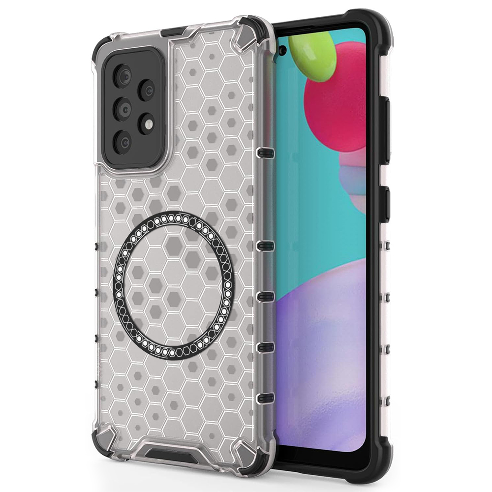 Прозрачен калъф за Samsung Galaxy A52 4G / A52 5G / A52s 5G - Techsuit HoneyComb Shield MagSafe MagSafe - Бял