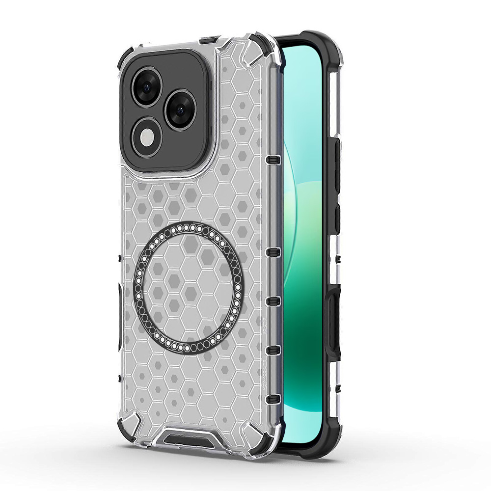Прозрачен калъф за Honor 400 Lite - Techsuit HoneyComb Shield MagSafe - Бял