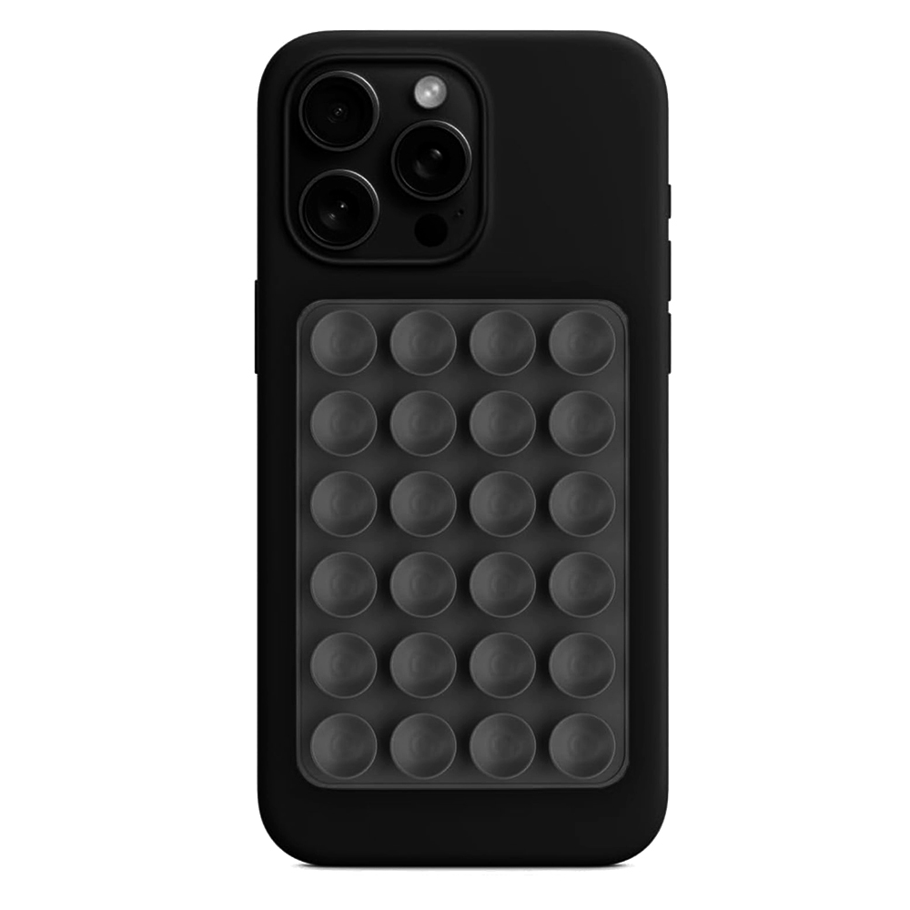 Държач за телефон с вендузи, правоъгълен - Techsuit (SC-PAD) - въглен сиво