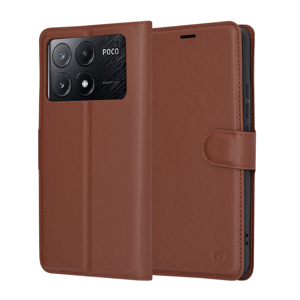 Калъф за Xiaomi Poco X6 Pro - Techsuit Leather Folio - Кафяв