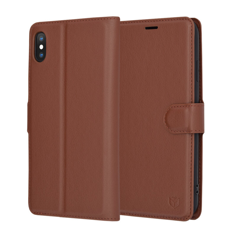 Калъф за iPhone XS Max - Techsuit Leather Folio - Кафяв