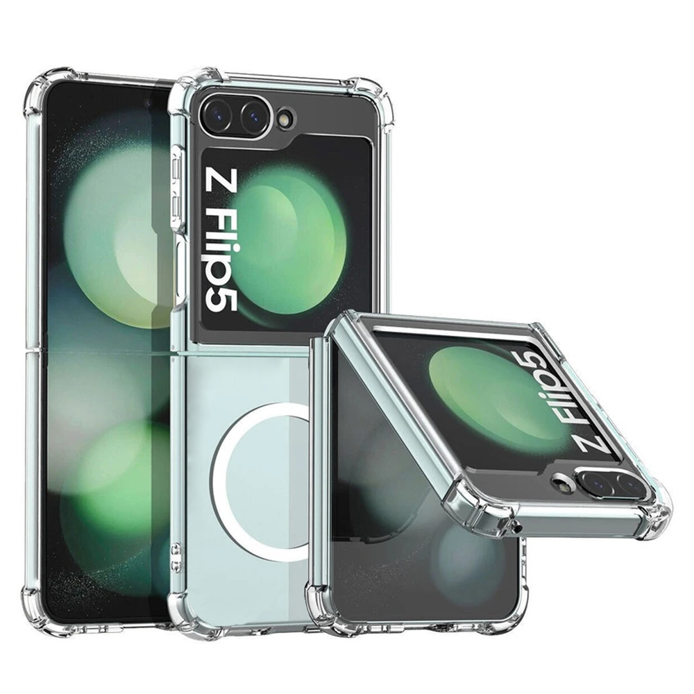 Калъф за Samsung Galaxy Z Flip5 - Techsuit Shockproof Прозрачен Silicone MagSafe - Прозрачен