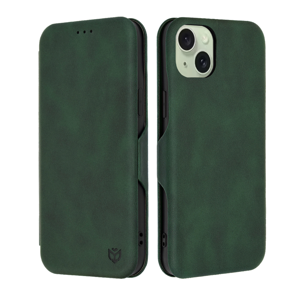 Калъф за iPhone 15 Plus Techsuit Safe Wallet Plus, зелен