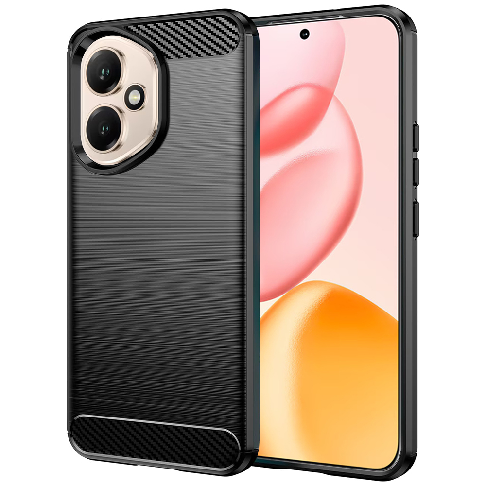 Калъф за Honor 400 - Techsuit Carbon Silicone - Черен