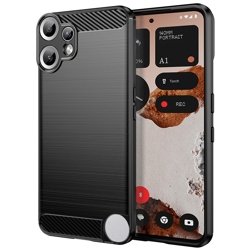Калъф за нищо CMF Phone 2 Pro - Techsuit Carbon Silicone - Черен