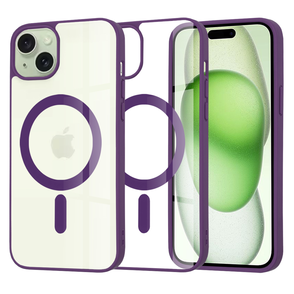Калъф за iPhone 15 Plus - Techsuit MagSafe Pro - Лилав