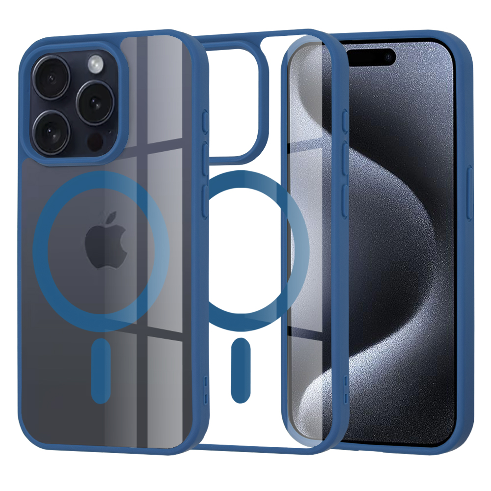 Калъф за iPhone 15 Pro - Techsuit MagSafe Pro - Син