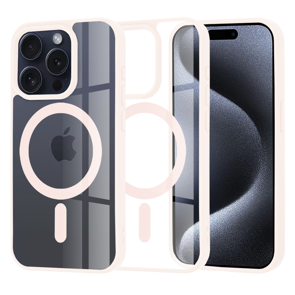 Калъф за iPhone 15 Pro - Techsuit MagSafe Pro - Nude Розов