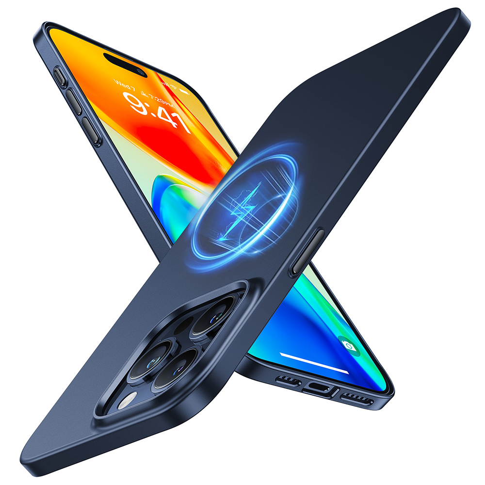 Калъф за iPhone 15 Pro - Torras OriginFit-Mag Series - Тъмносин Син