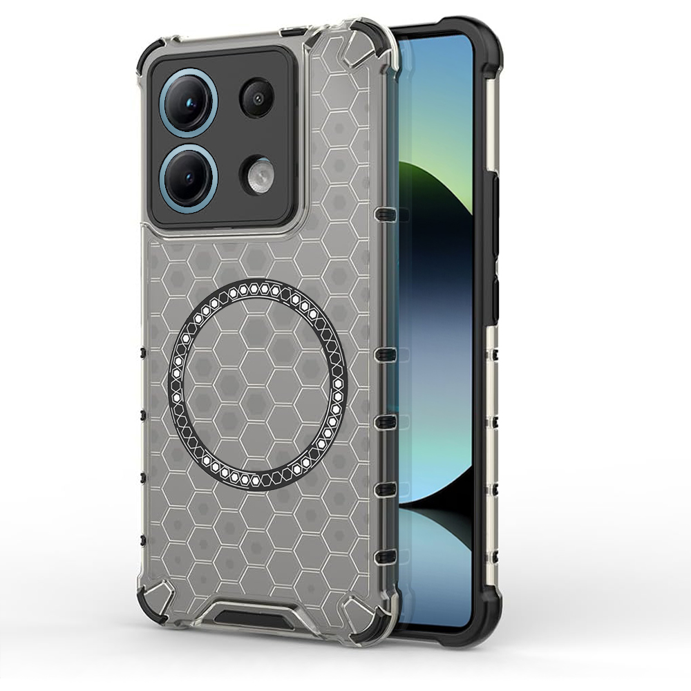 Прозрачен калъф за Xiaomi Redmi Note 14S - Techsuit HoneyComb Shield MagSafe MagSafe - Черен