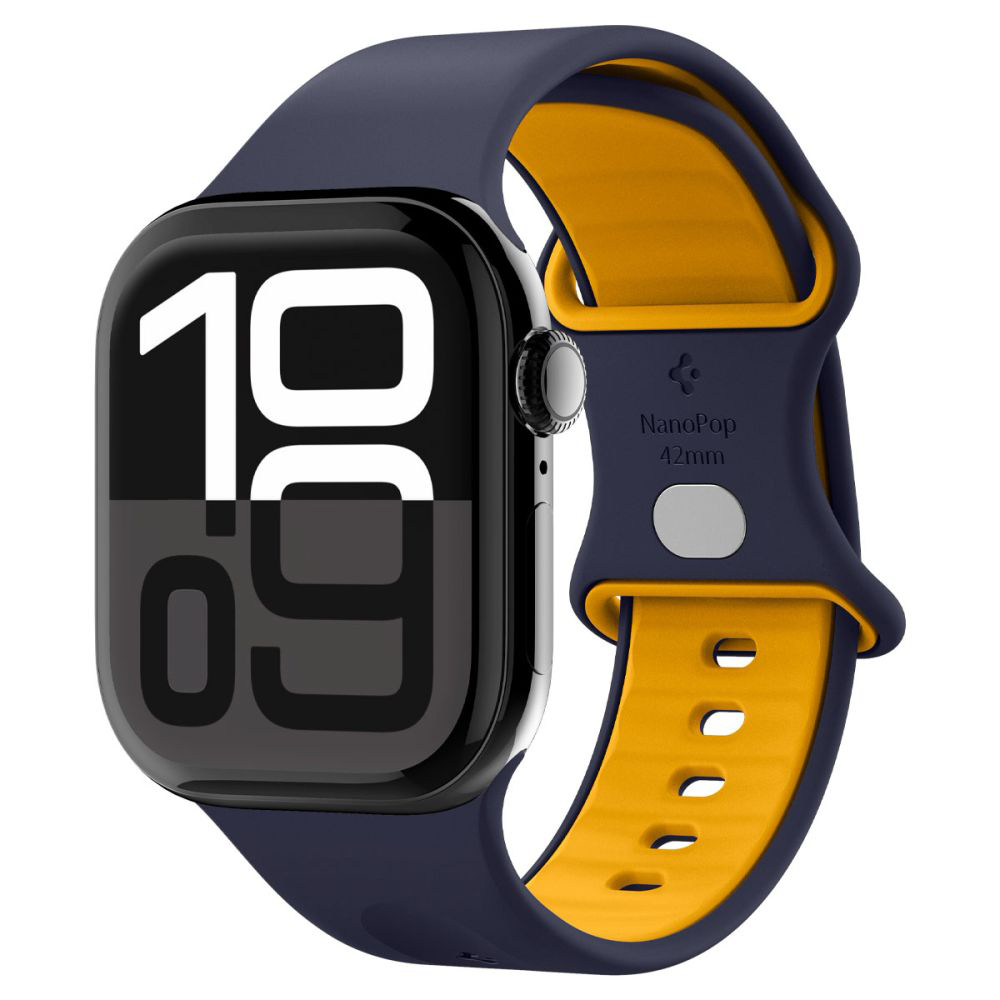 Каишка за Apple Watch 1/2/3/3/4/4/5/5/6/6/7/8/7/8/9/9/10/10/11/SE/SE 2/SE 3 (38/40/41/42mm) - Spigen Nano Pop (AMP09325) - Blueberry Тъмносин
