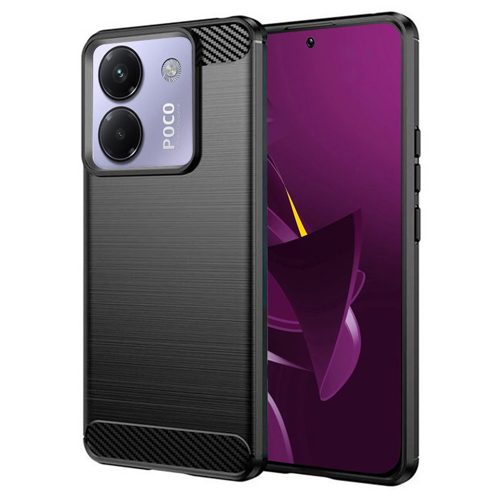 Калъф за Xiaomi Poco M7 Pro 5G - Techsuit Carbon Silicone - Черен