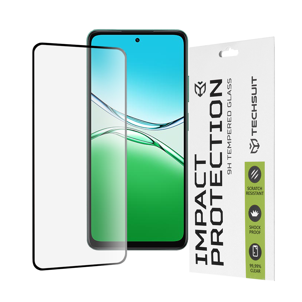 Калъф за Oppo A5 4G / A5 5G - Techsuit 111D Full Cover / Full Glue Glass - Черен