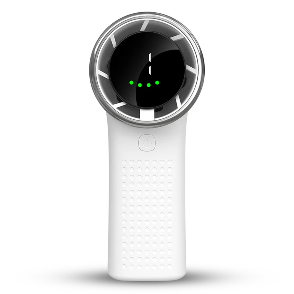 Преносим вентилатор с батерия и цифров дисплей, 3600mAh - Techsuit (A8) - Бял