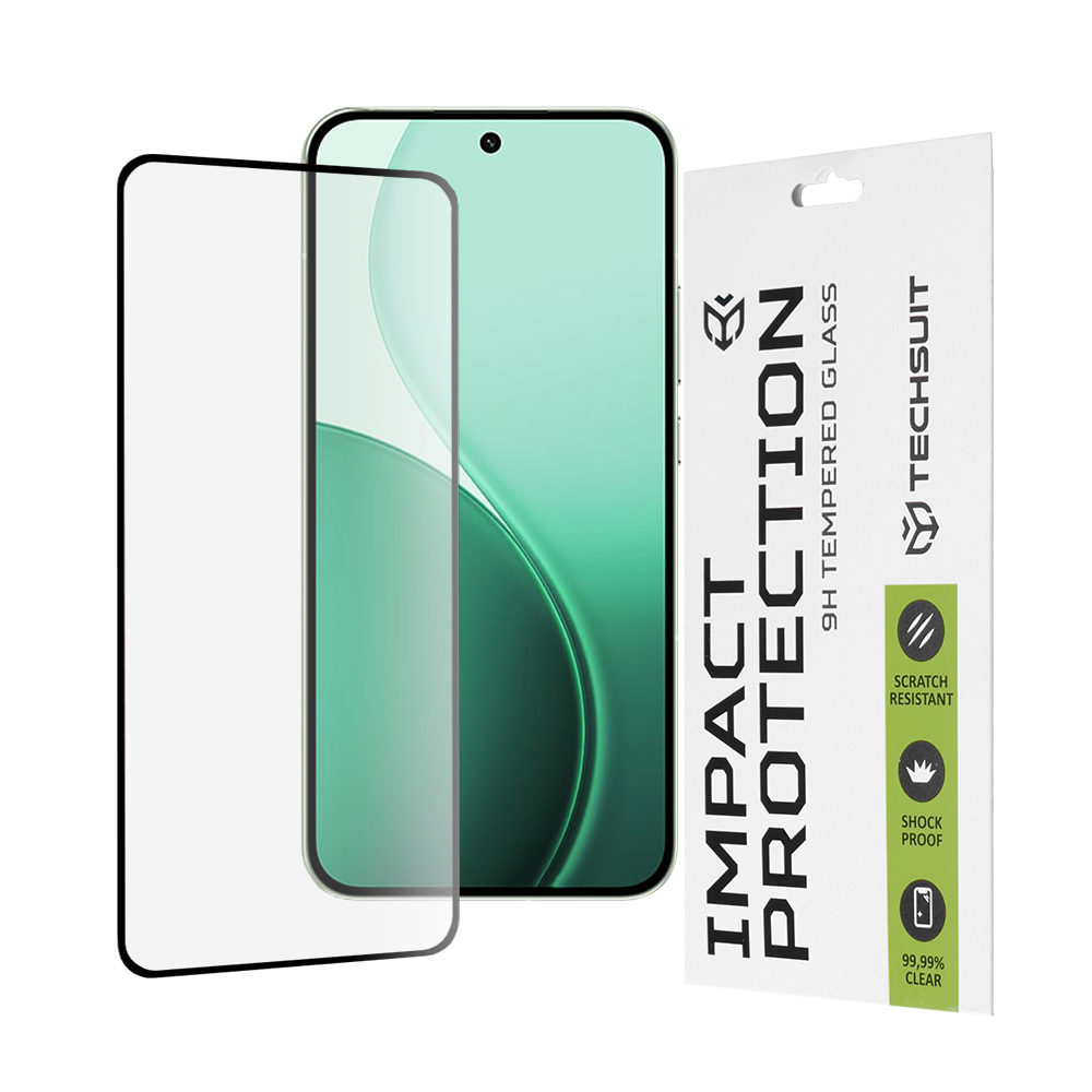 Фолио за Oppo Reno14 - Techsuit 111D Full Cover / Full Glue Glass - черно