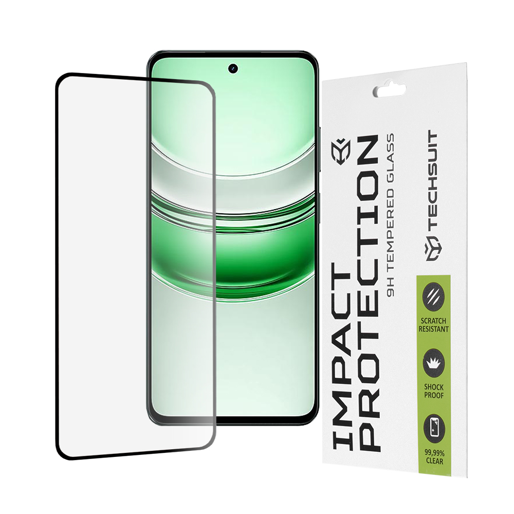 Фолио за Realme C71 - Techsuit 111D Full Cover / Full Glue Glass - черно