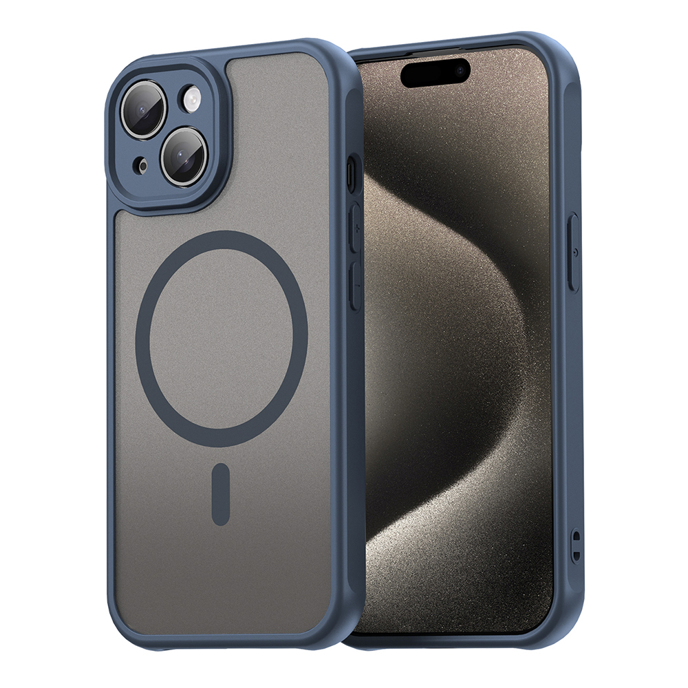 Калъф за iPhone 15 Plus - Techsuit HaloFrost II MagSafe - Тъмносин Син