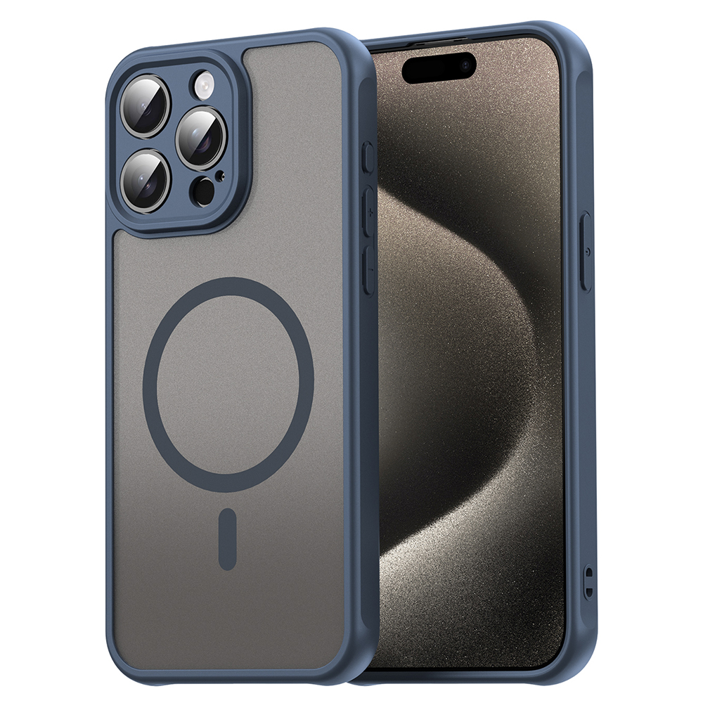 Калъф за iPhone 15 Pro - Techsuit HaloFrost II MagSafe - Тъмносин Син