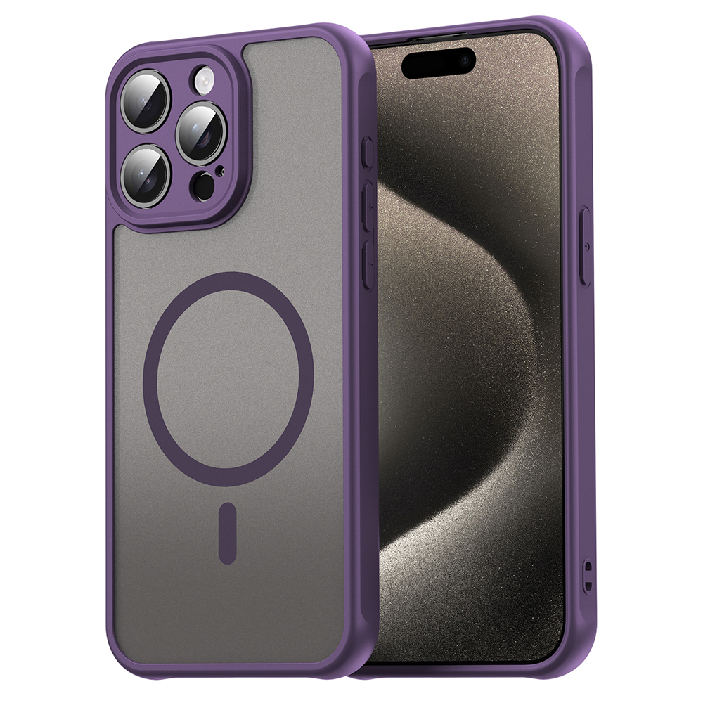 Калъф за iPhone 15 Pro Max - Techsuit HaloFrost II MagSafe - Лилав