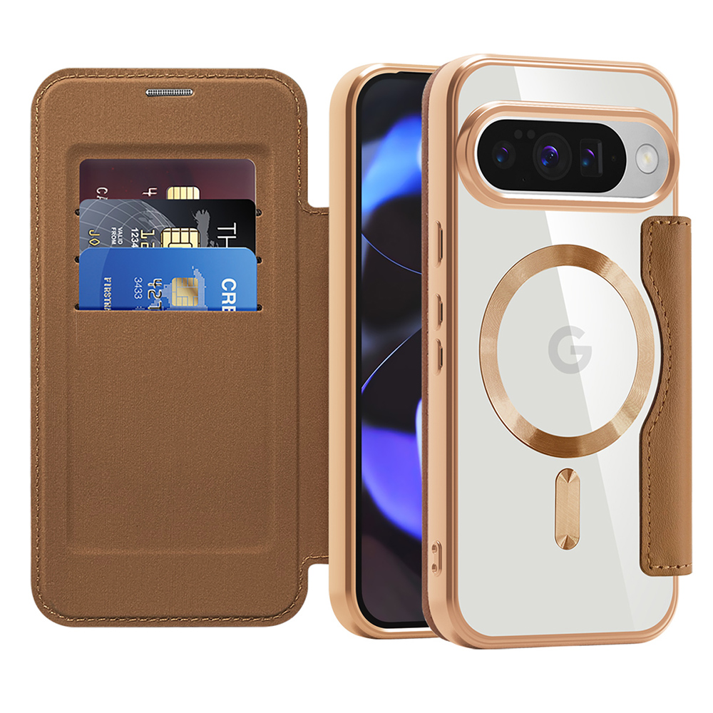 Калъф за Google Pixel 10 / 10 Pro - Techsuit SmartMag Book Case - Кафяв