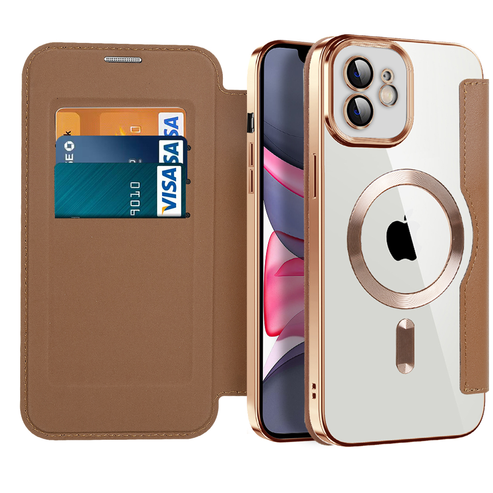 Калъф за iPhone 11 - Techsuit SmartMag Book Case - Кафяв