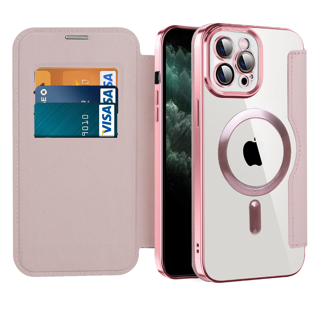 Калъф за iPhone 11 Pro Max - Techsuit SmartMag Book Case - Розов