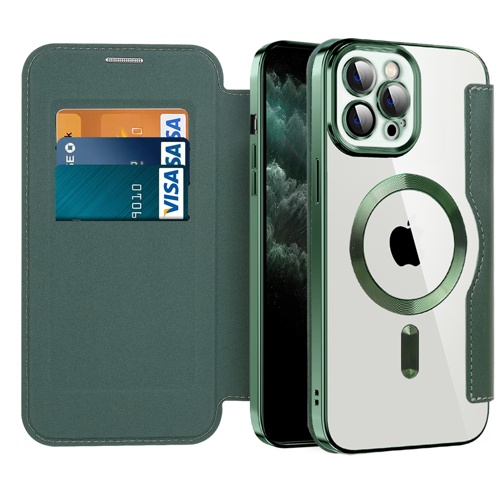 Калъф за iPhone 11 Pro Max - Techsuit SmartMag Book Case - Зелен