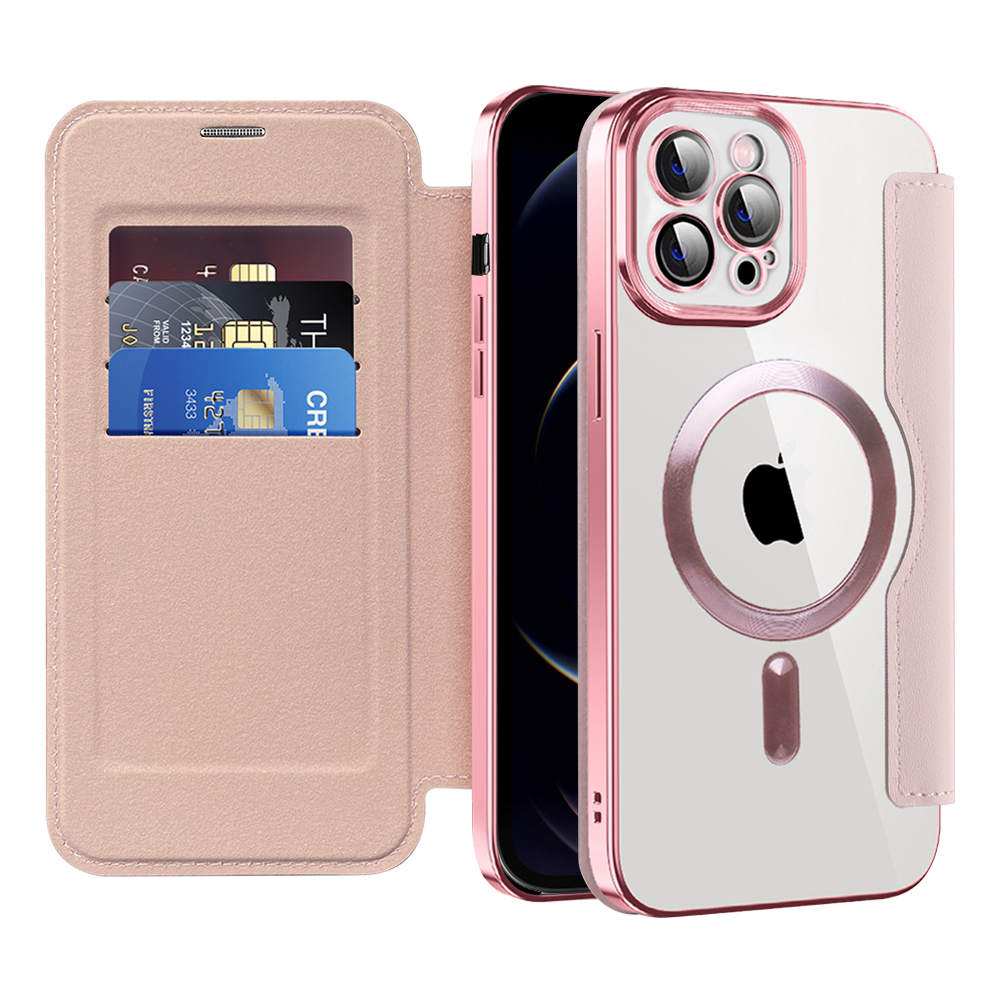 Калъф за iPhone 12 Pro Max - Techsuit SmartMag Book Case - Розов