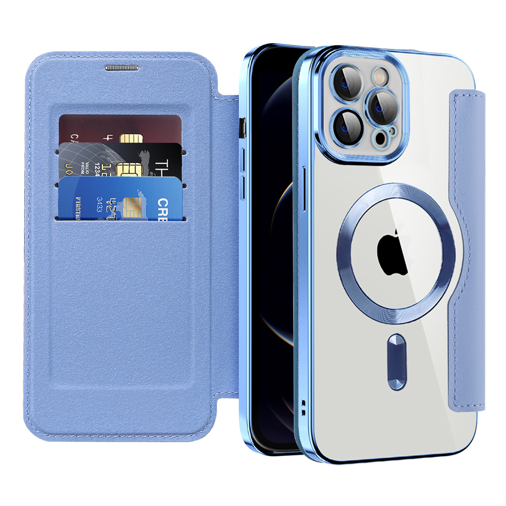 Калъф за iPhone 12 Pro Max - Techsuit SmartMag Book Case - Светлосин