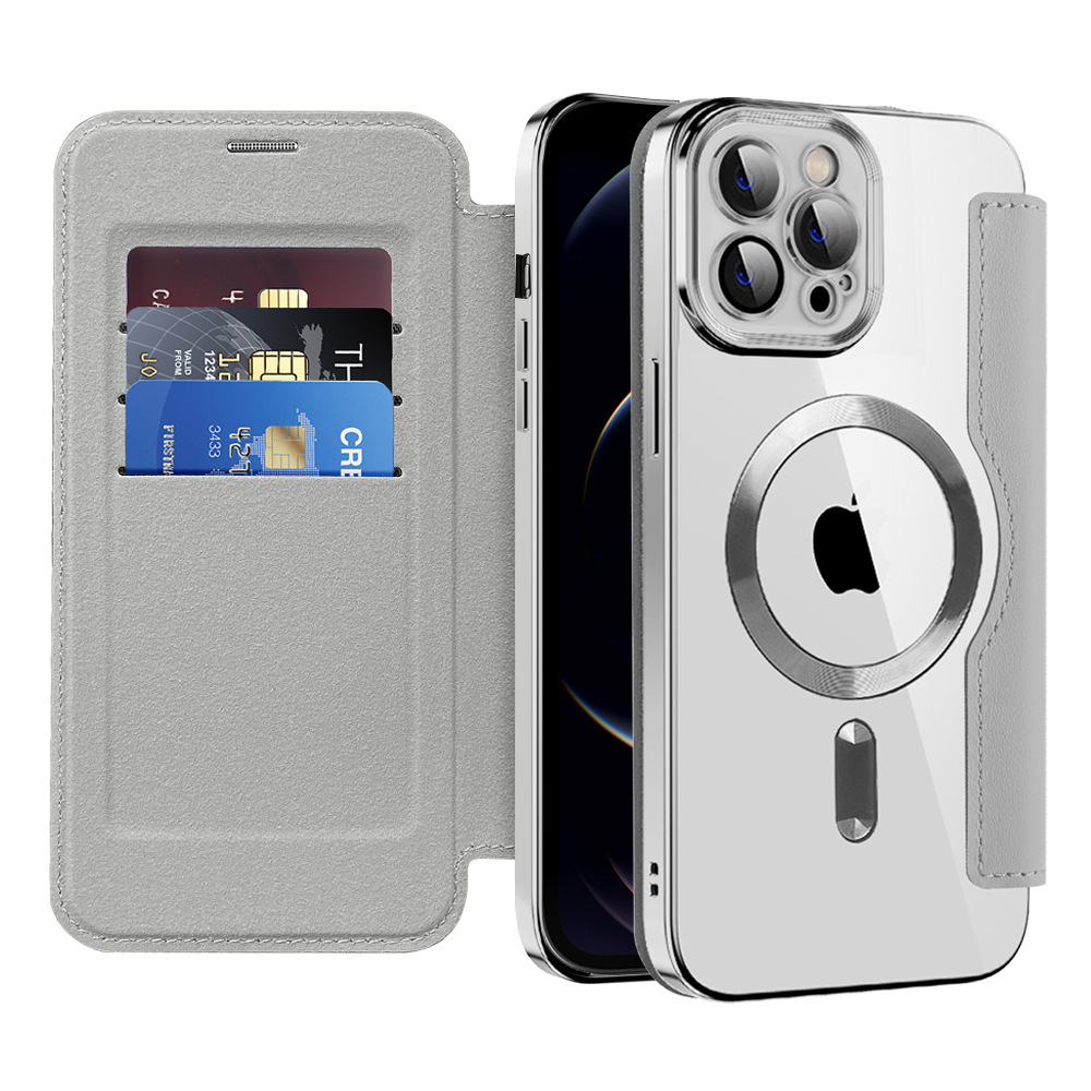 Калъф за iPhone 12 Pro Max - Techsuit SmartMag Book Case - Сив