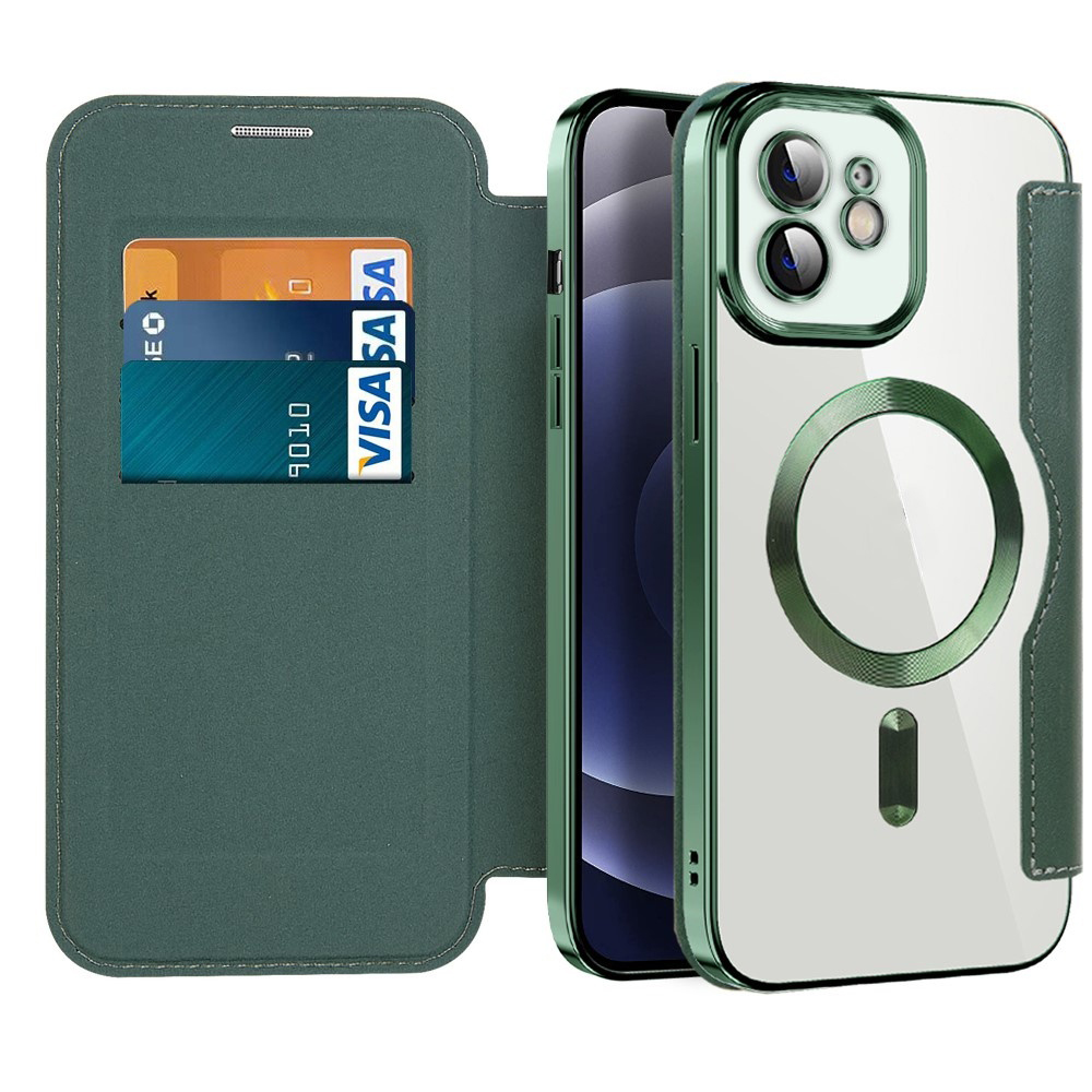 Калъф за iPhone 12 - Techsuit SmartMag Book Case - Зелен