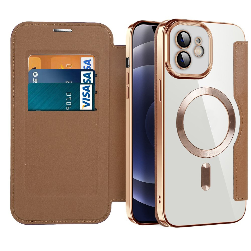 Калъф за iPhone 12 - Techsuit SmartMag Book Case - Кафяв