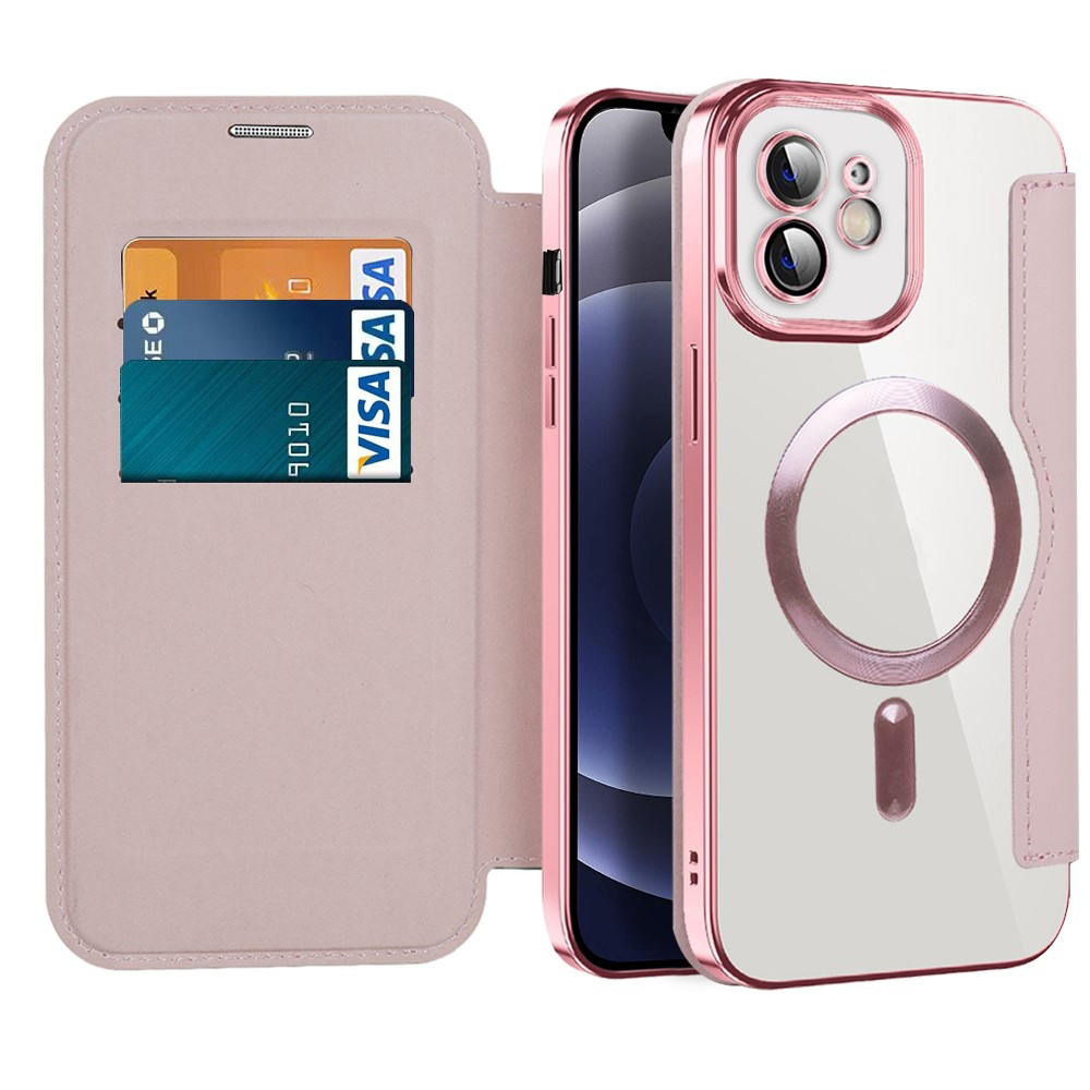 Калъф за iPhone 12 - Techsuit SmartMag Book Case - Розов