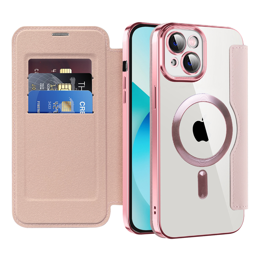 Калъф за iPhone 13 - Techsuit SmartMag Book Case - Розов