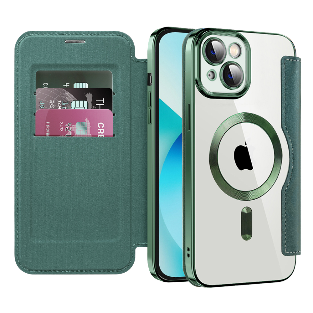 Калъф за iPhone 13 - Techsuit SmartMag Book Case - Зелен