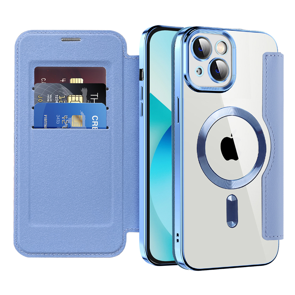 Калъф за iPhone 13 - Techsuit SmartMag Book Case - Светлосин