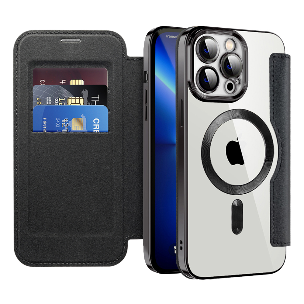 Калъф за iPhone 13 Pro - Techsuit SmartMag Book Case - Черен