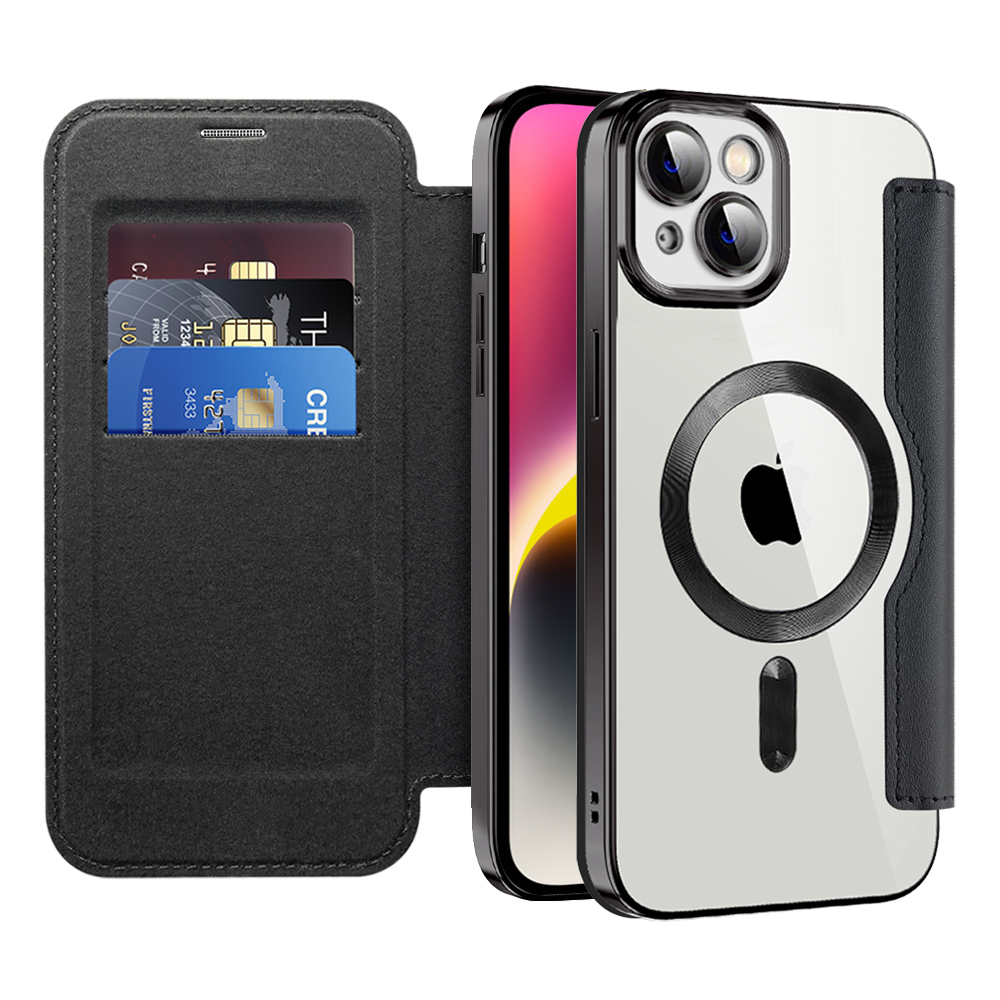 Калъф за iPhone 14 - Techsuit SmartMag Book Case - Черен