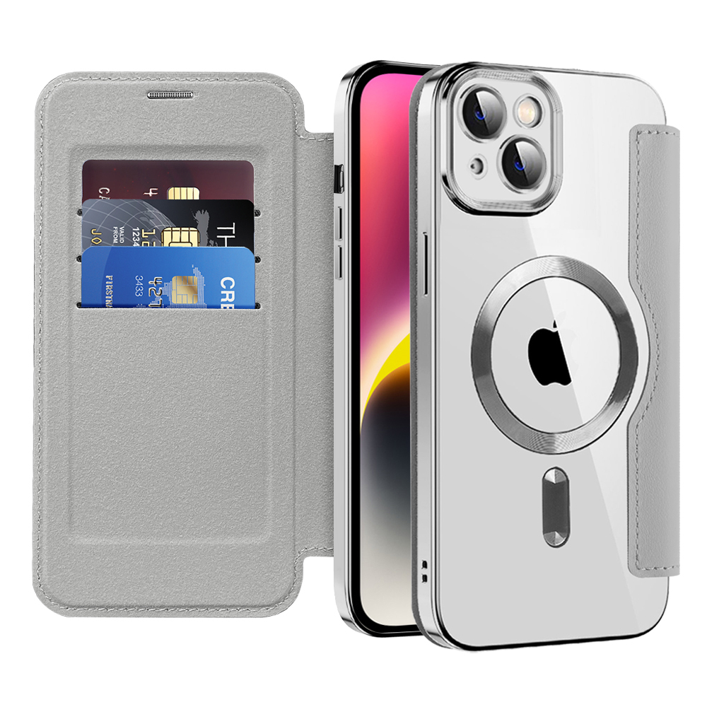 Калъф за iPhone 14 - Techsuit SmartMag Book Case - Сив