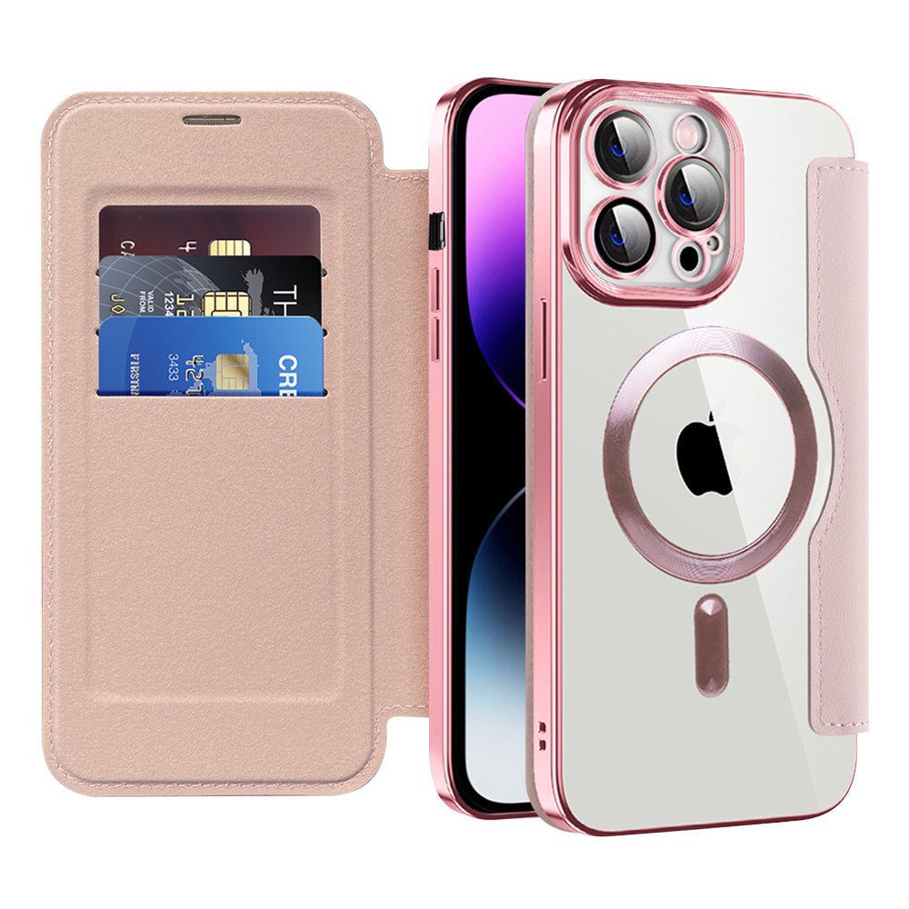 Калъф за iPhone 14 Pro Max - Techsuit SmartMag Book Case - Розов
