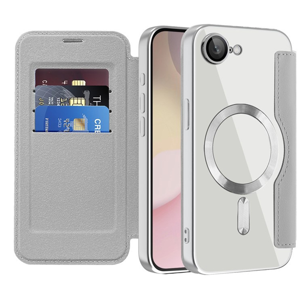 Калъф за iPhone 16e / iPhone 17e - Techsuit SmartMag Book Case - Сив